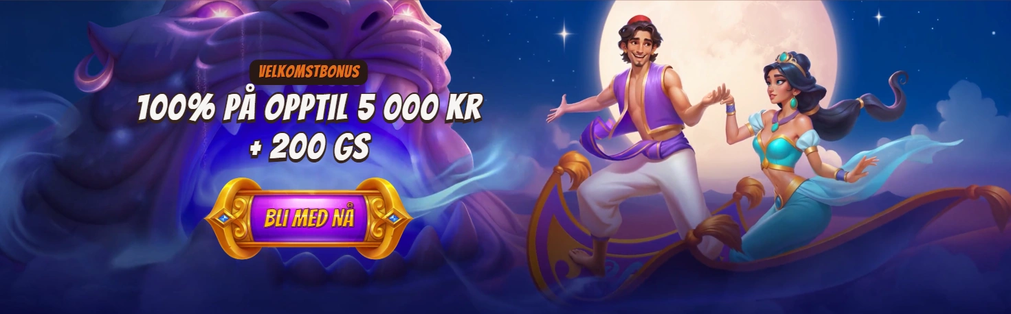 Banner for AbuKing Casino sin første innskuddsbonus.
